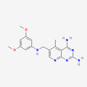 molecular formula C17H20N6O2 B1194401 6-[(3,5-dimethoxyanilino)methyl]-5-methylpyrido[2,3-d]pyrimidine-2,4-diamine CAS No. 163629-16-1