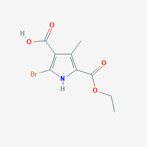 molecular formula C9H10BrNO4 B11944011 Ethyl 5-bromo-4-carboxy-3-methyl-2-pyrrolecarboxylate CAS No. 90561-95-8