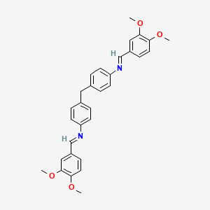 molecular formula C31H30N2O4 B11944037 N-[(E)-(3,4-Dimethoxyphenyl)methylidene]-N-[4-(4-{[(E)-(3,4-dimethoxyphenyl)methylidene]amino}benzyl)phenyl]amine 