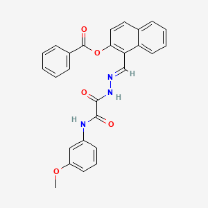 molecular formula C27H21N3O5 B11944162 1-(2-((3-Methoxyanilino)(oxo)acetyl)carbohydrazonoyl)-2-naphthyl benzoate CAS No. 881843-35-2