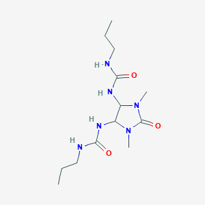 molecular formula C13H26N6O3 B1194423 1-[1,3-Dimethyl-2-oxo-5-[[oxo(propylamino)methyl]amino]-4-imidazolidinyl]-3-propylurea 