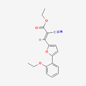 molecular formula C18H17NO4 B11944255 Ethyl 2-cyano-3-(5-(2-ethoxyphenyl)-2-furyl)-2-propenoate CAS No. 853347-54-3