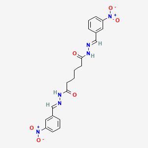 molecular formula C20H20N6O6 B11944381 N'~1~,N'~6~-bis[(E)-(3-nitrophenyl)methylidene]hexanedihydrazide 