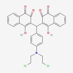 molecular formula C31H23Cl2NO6 B11944492 Q107 3,3'-(4-(Bis(2-chloroethyl)amino)benzylidene)bis(2-OH-1,4-naphthoquinone) CAS No. 104398-89-2