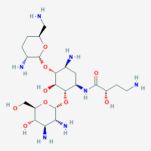 molecular formula C22H45N7O9 B119445 2''-Amino-2''-deoxyarbekacin CAS No. 147920-22-7