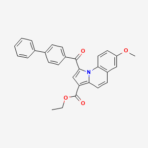 molecular formula C29H23NO4 B11944624 Ethyl 1-((1,1'-biphenyl)-4-ylcarbonyl)-7-methoxypyrrolo(1,2-A)quinoline-3-carboxylate CAS No. 853317-54-1