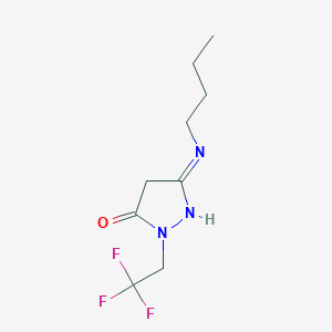 molecular formula C9H14F3N3O B11944668 Pyrazol-3-one, 5-butylamino-2-(2,2,2-trifluoroethyl)-2,4-dihydro- 