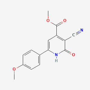 molecular formula C15H12N2O4 B11944727 Methyl 3-cyano-2-hydroxy-6-(4-methoxyphenyl)pyridine-4-carboxylate 