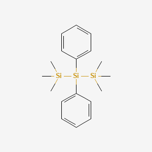 molecular formula C18H28Si3 B11944747 Trisilane, 1,1,1,3,3,3-hexamethyl-2,2-diphenyl- CAS No. 18549-83-2