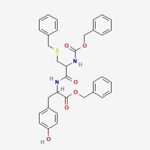 molecular formula C34H34N2O6S B11944905 Carbobenzyloxy-S-benzyl-L-cysteinyl-L-tyrosine benzyl ester CAS No. 96582-41-1