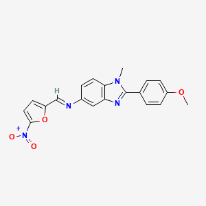 molecular formula C20H16N4O4 B11945011 2-(4-Methoxyphenyl)-1-methyl-N-((5-nitrofuran-2-yl)methylene)-1H-benzo[d]imidazol-5-amine CAS No. 853407-14-4