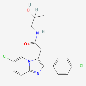 molecular formula C18H17Cl2N3O2 B1194502 2-[6-chloro-2-(4-chlorophenyl)imidazo[1,2-a]pyridin-3-yl]-N-(2-hydroxypropyl)acetamide CAS No. 107814-36-8