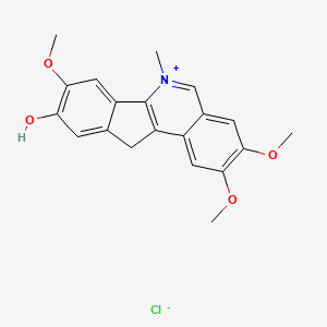 molecular formula C20H20ClNO4 B1194503 9-Hydroxy-6-methyl-2,3,8-trimethoxy-11H-indeno(1,2-c)isoquinolinium chloride CAS No. 96705-56-5