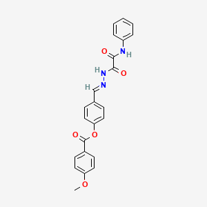 molecular formula C23H19N3O5 B11945035 4-(2-(Anilino(oxo)acetyl)carbohydrazonoyl)phenyl 4-methoxybenzoate CAS No. 880067-76-5