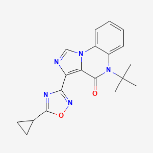 molecular formula C19H19N5O2 B1194506 5-(tert-Butyl)-3-(5-cyclopropyl-1,2,4-oxadiazol-3-yl)imidazo[1,5-a]quinoxalin-4(5H)-one CAS No. 129799-93-5