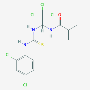 molecular formula C13H14Cl5N3OS B11945097 2-methyl-N-(2,2,2-trichloro-1-{[(2,4-dichlorophenyl)carbamothioyl]amino}ethyl)propanamide 
