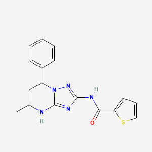 molecular formula C17H17N5OS B1194513 N-(5-甲基-7-苯基-1,5,6,7-四氢-[1,2,4]三唑并[1,5-a]嘧啶-2-基)-2-噻吩甲酰胺 