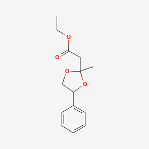molecular formula C14H18O4 B11945215 Ethyl 2-(2-methyl-4-phenyl-1,3-dioxolan-2-yl)acetate CAS No. 58345-29-2