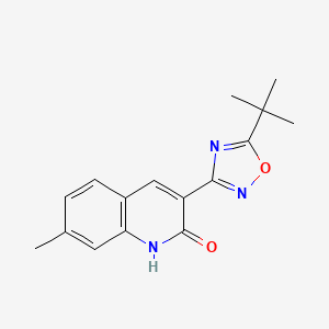molecular formula C16H17N3O2 B1194523 3-(5-Tert-butyl-1,2,4-oxadiazol-3-ylidene)-7-methyl-2-quinolinone 