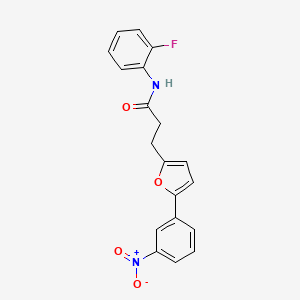 molecular formula C19H15FN2O4 B11945376 N-(2-Fluorophenyl)-3-(5-(3-nitrophenyl)furan-2-yl)propanamide CAS No. 853329-46-1