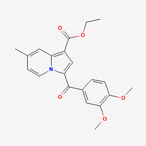 molecular formula C21H21NO5 B11945411 Ethyl 3-(3,4-dimethoxybenzoyl)-7-methyl-1-indolizinecarboxylate CAS No. 853334-55-1