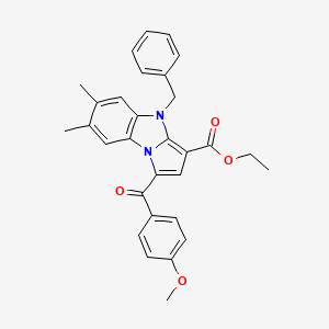 molecular formula C30H28N2O4 B11945413 ethyl 4-benzyl-1-(4-methoxybenzoyl)-6,7-dimethyl-4H-pyrrolo[1,2-a]benzimidazole-3-carboxylate CAS No. 853317-99-4