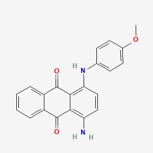 molecular formula C21H16N2O3 B11945424 9,10-Anthracenedione, 1-amino-4-[(4-methoxyphenyl)amino]- CAS No. 23060-42-6