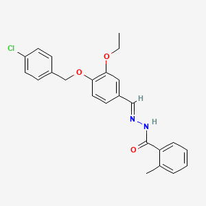 molecular formula C24H23ClN2O3 B11945543 N'-(4-((4-Chlorobenzyl)oxy)-3-ethoxybenzylidene)-2-methylbenzohydrazide CAS No. 478290-91-4