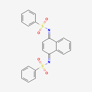 molecular formula C22H16N2O4S2 B11945563 N-((1E,4E)-4-[(phenylsulfonyl)imino]-1(4H)-naphthalenylidene)benzenesulfonamide CAS No. 83202-22-6