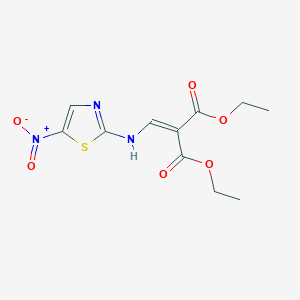 molecular formula C11H13N3O6S B11945636 Diethyl 2-{[(5-nitro-1,3-thiazol-2-yl)amino]methylene}malonate CAS No. 40519-70-8