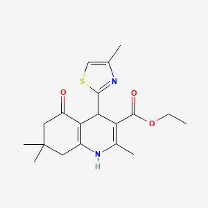 molecular formula C19H24N2O3S B11945639 Ethyl 2,7,7-trimethyl-4-(4-methylthiazol-2-yl)-5-oxo-1,4,5,6,7,8-hexahydroquinoline-3-carboxylate CAS No. 853330-31-1