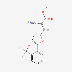 molecular formula C16H10F3NO3 B11945647 Methyl 2-cyano-3-(5-(2-(trifluoromethyl)phenyl)furan-2-yl)acrylate CAS No. 853347-56-5