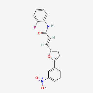 molecular formula C19H13FN2O4 B11945695 N-(2-Fluorophenyl)-3-(5-(3-nitrophenyl)-2-furyl)-2-propenamide CAS No. 853351-18-5