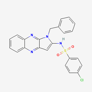 molecular formula C23H17ClN4O2S B11945746 N-(1-Benzyl-1H-pyrrolo[2,3-b]quinoxalin-2-yl)-4-chloro-benzenesulfonamide 