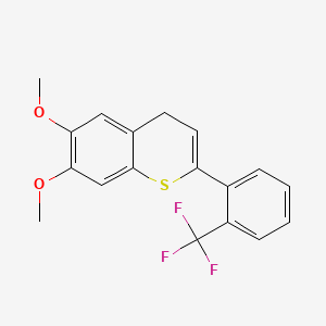 B1194578 6,7-Dimethoxy-2-(2-trifluoromethylphenyl)-4H-thiochromene CAS No. 108612-39-1