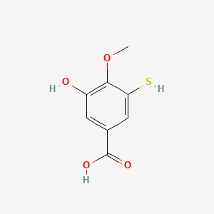 B1194585 5-Hydroxy-3-mercapto-4-methoxybenzoic acid CAS No. 80547-87-1