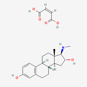 molecular formula C23H31NO6 B1194586 (3,16alpha-Dihydroxyestra-1,3,5(10)-trien-17beta-yl)(methyl)ammonium hydrogen maleate CAS No. 80177-51-1