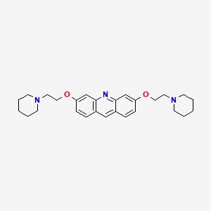 molecular formula C27H35N3O2 B1194588 Acridine, 3,6-bis(2-(1-piperidinyl)ethoxy)- CAS No. 81541-32-4