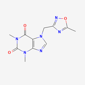 molecular formula C11H12N6O3 B1194594 7-((5-Methyl-1,2,4-oxadiazol-3-yl)methyl)theophylline CAS No. 88338-63-0