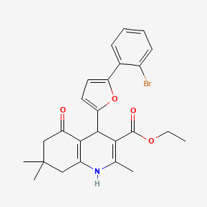 molecular formula C25H26BrNO4 B11945948 Ethyl 4-(5-(2-bromophenyl)furan-2-yl)-2,7,7-trimethyl-5-oxo-1,4,5,6,7,8-hexahydroquinoline-3-carboxylate CAS No. 853313-84-5