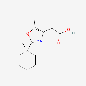 molecular formula C13H19NO3 B1194595 5-Methyl-2-(1-methylcyclohexyl)-4-oxazoleacetic acid CAS No. 89724-35-6
