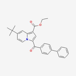 molecular formula C28H27NO3 B11945994 Ethyl 3-((1,1'-biphenyl)-4-ylcarbonyl)-7-tert-butyl-1-indolizinecarboxylate CAS No. 853329-70-1