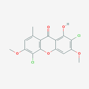molecular formula C16H12Cl2O5 B1194602 2,5-Dichloro-1-hydroxy-3,6-dimethoxy-8-methyl-9H-xanthen-9-one CAS No. 22905-22-2