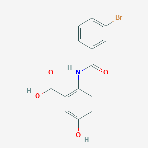 molecular formula C14H10BrNO4 B1194607 2-[[(3-Bromophenyl)-oxomethyl]amino]-5-hydroxybenzoic acid 