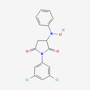 molecular formula C16H12Cl2N2O3 B1194608 1-(3,5-dichlorophenyl)-3-(N-hydroxyanilino)pyrrolidine-2,5-dione 