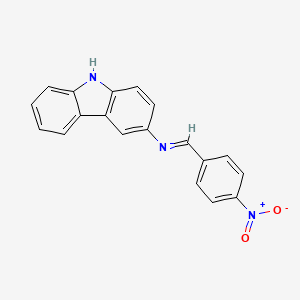 molecular formula C19H13N3O2 B11946167 N-(4-Nitrobenzylidene)-9H-carbazol-3-amine 