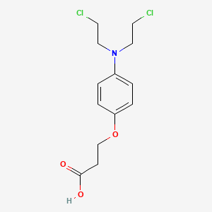 B1194619 Propionic acid, 3-(p-(bis(2-chloroethyl)amino)phenoxy)- CAS No. 92019-83-5