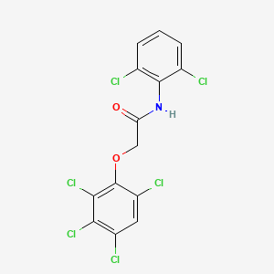 molecular formula C14H7Cl6NO2 B11946224 N-(2,6-dichlorophenyl)-2-(2,3,4,6-tetrachlorophenoxy)acetamide CAS No. 853314-16-6