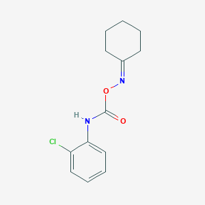 molecular formula C13H15ClN2O2 B11946271 O-(N-(2-Chlorophenyl)carbamoyl)cyclohexanone oxime CAS No. 107840-17-5
