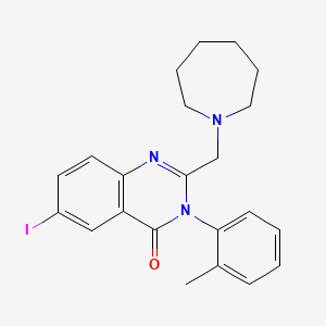 molecular formula C22H24IN3O B1194633 2-((Hexahydro-1H-azepin-1-yl)methyl)-6-iodo-3-(2-methylphenyl)-4(3H)-quinazolinone CAS No. 80930-91-2